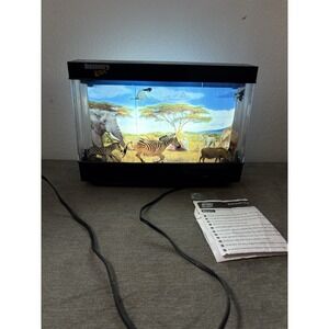 Vintage Discovery Kids Jungle Safari Scene Motion Lamp Light Moving Picture Y2K